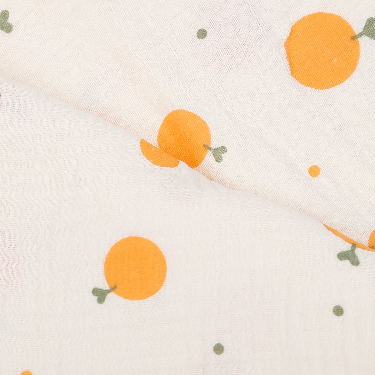 Chăn Ủ Kids Plaza Muslin có mũ hình quả cam PG23 - mặt phải