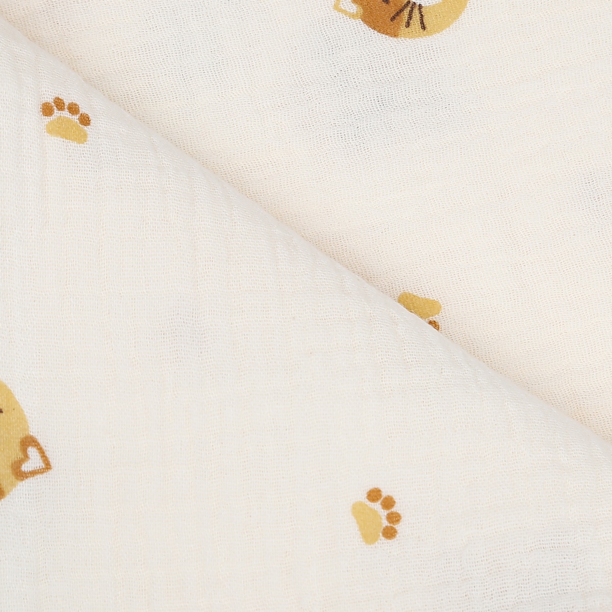 Chăn ủ KidsPlaza Muslin có mũ hình mèo PG23 - mặt phải