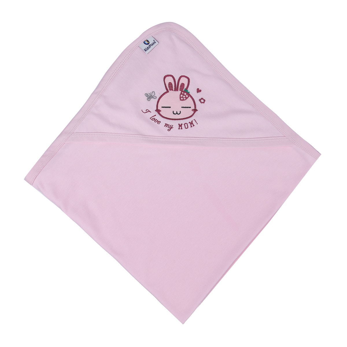Chăn ủ sơ sinh có mũ  KIDSPLAZA cotton TM19 (2 Lớp) - góc nghiêng
