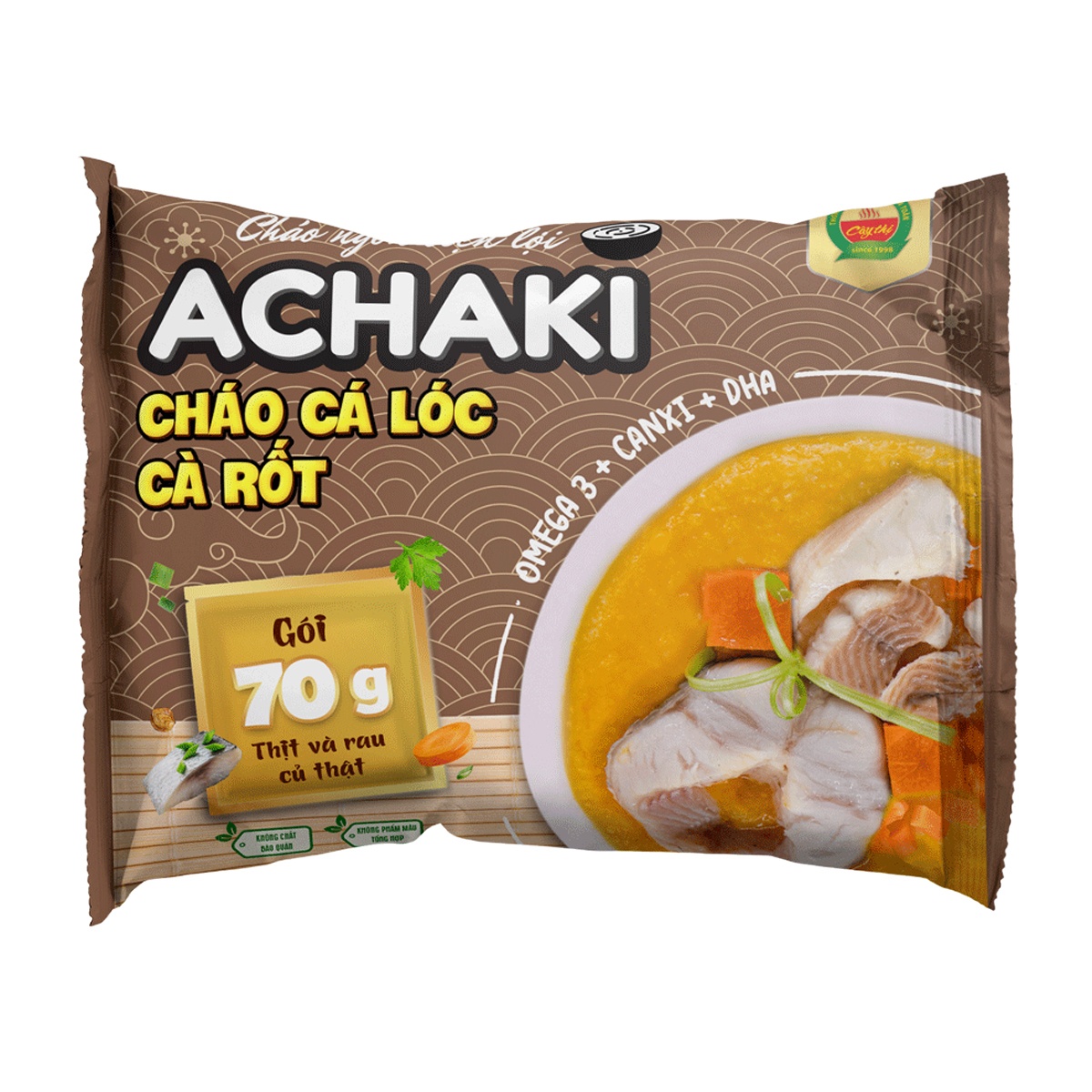 Cháo ăn liền Achaki cá lóc cà rốt cho bé 1Y+ (105g)