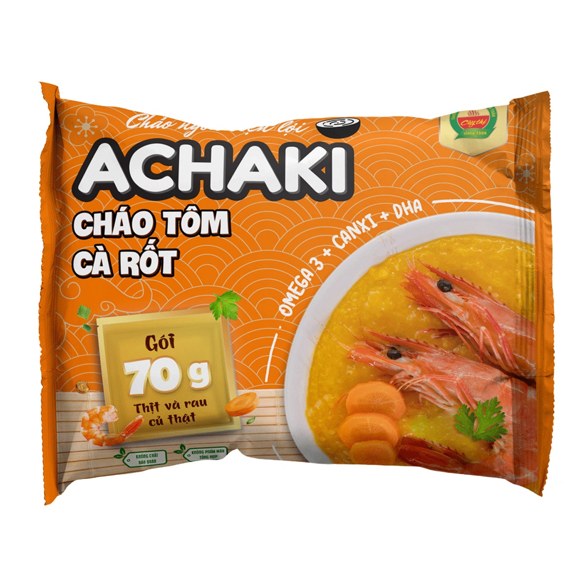 Cháo ăn liền Achaki tôm cà rốt cho bé 1Y+ (105g)