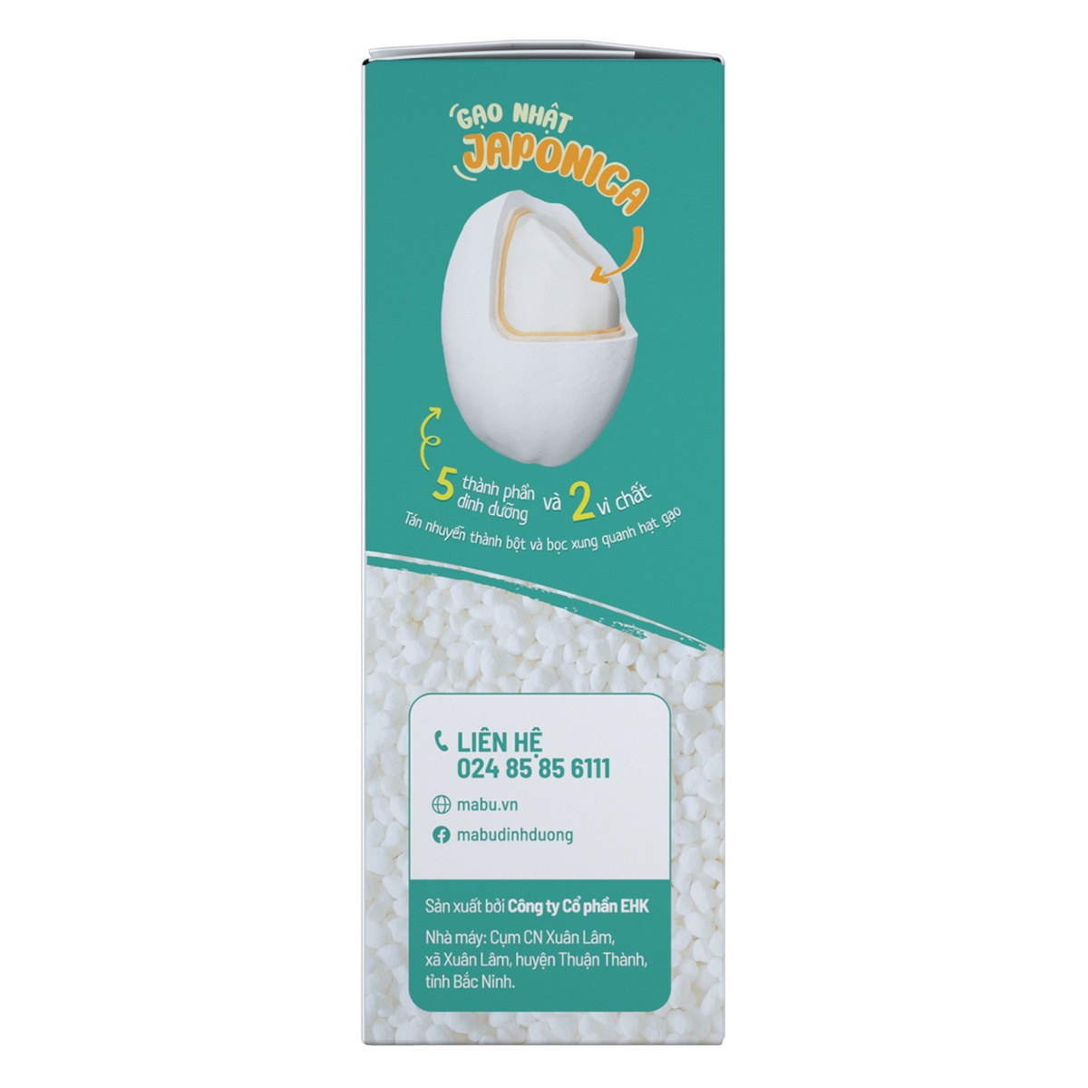 Cháo ăn dặm nguyên hạt Mabu 400g - mặt phải