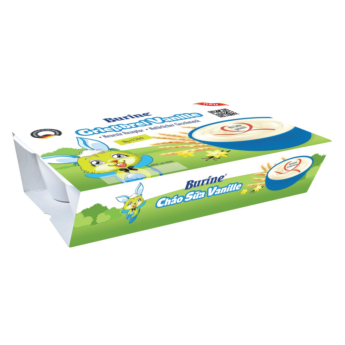 Cháo sữa Burine vị Vani mới 300g cho bé 6M+ - mặt phải