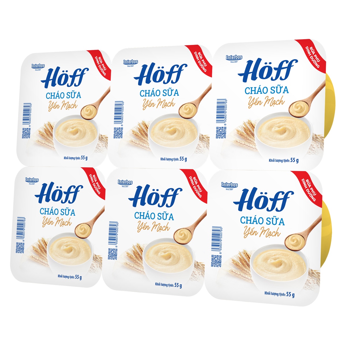 Cháo sữa Hoff vị phô mai yến mạch 6*55g - mặt trái