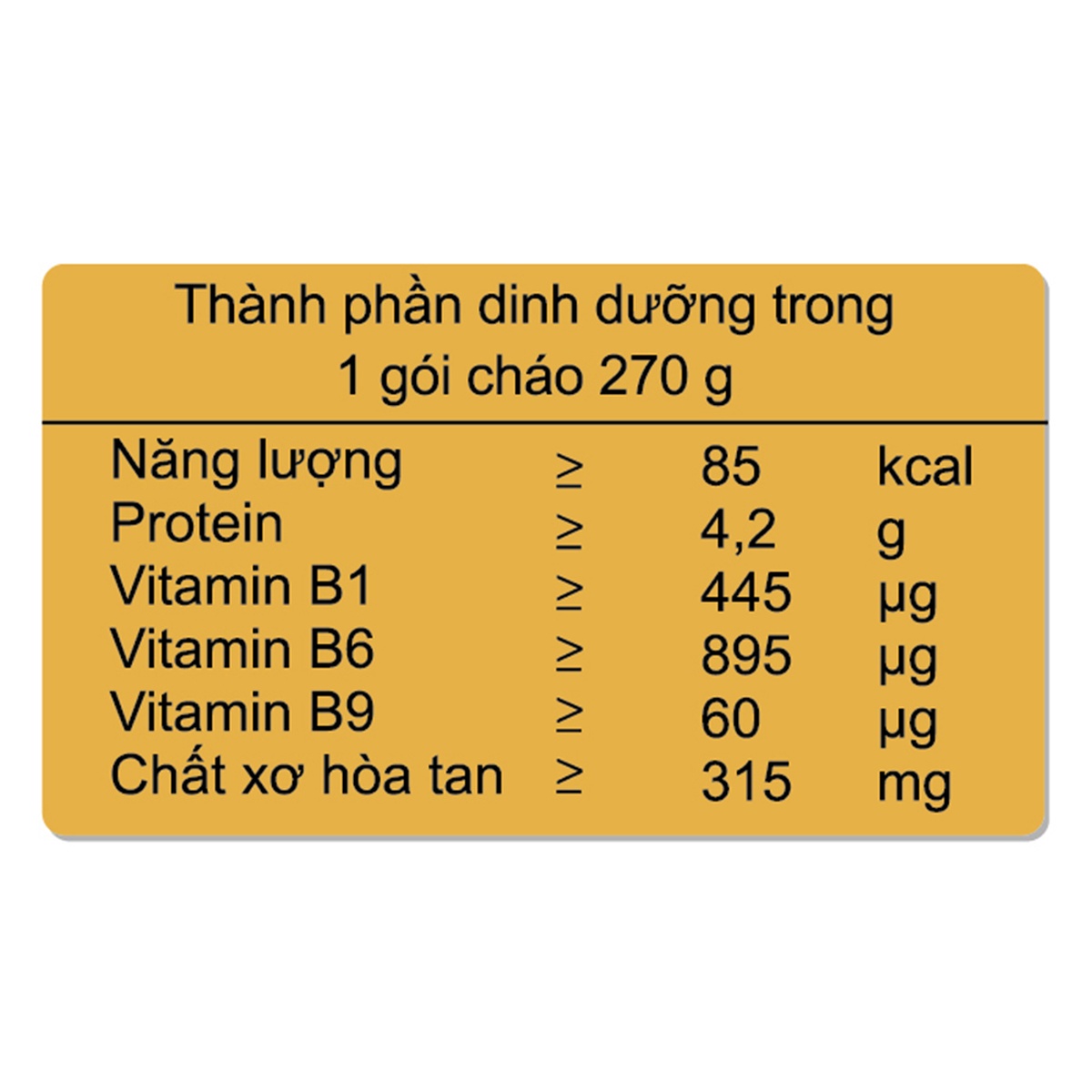 Cháo tươi Sài Gòn Food vị cá lóc cải bó xôi cho bé 12M+ - mặt sau