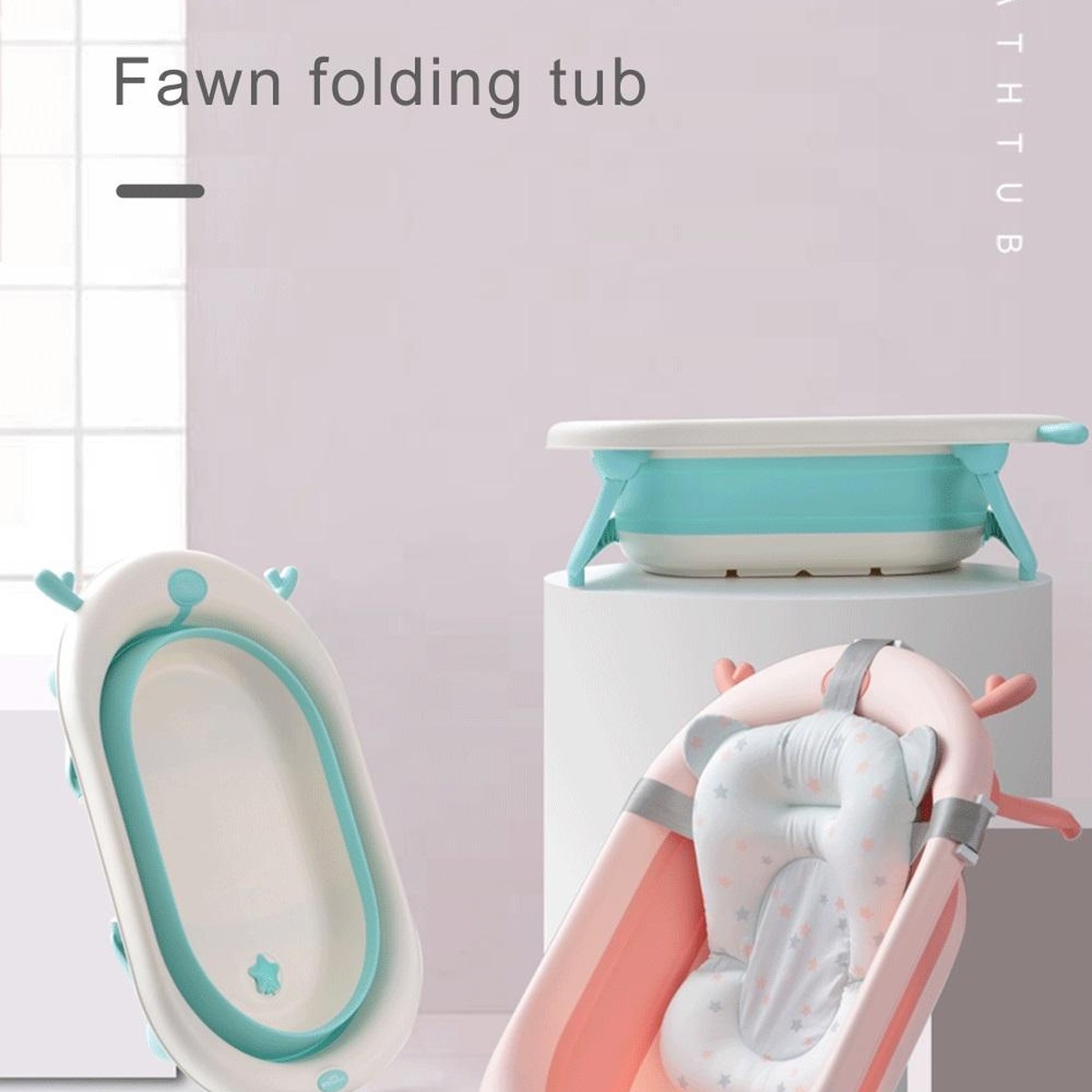 Chậu tắm cho bé Kidsplaza cảm biến gấp gọn 6009 (Xanh Dương) - hình 8