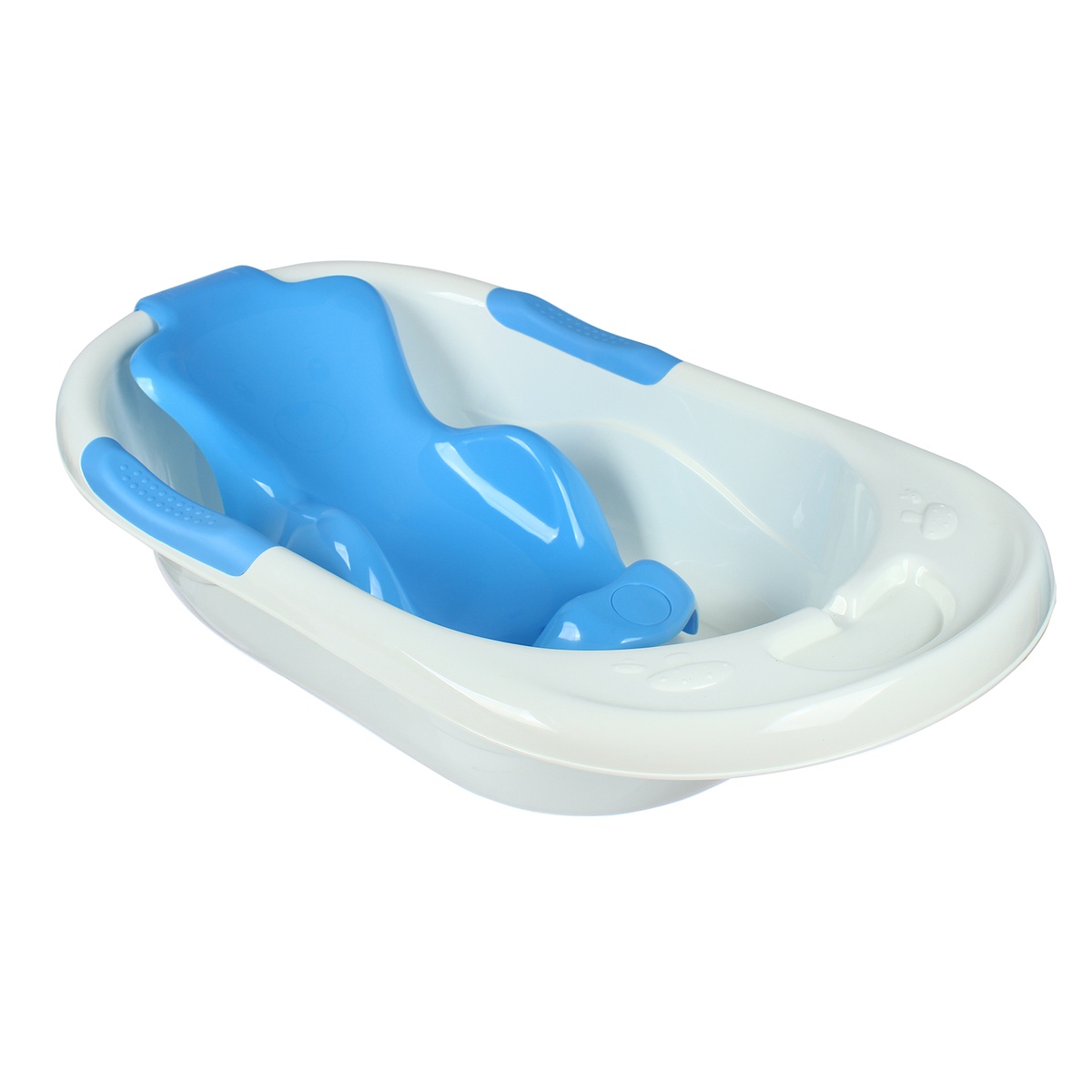 Chậu tắm kèm ghế gội đầu Kidsplaza BBT026 (Trắng - Xanh) - mặt trái
