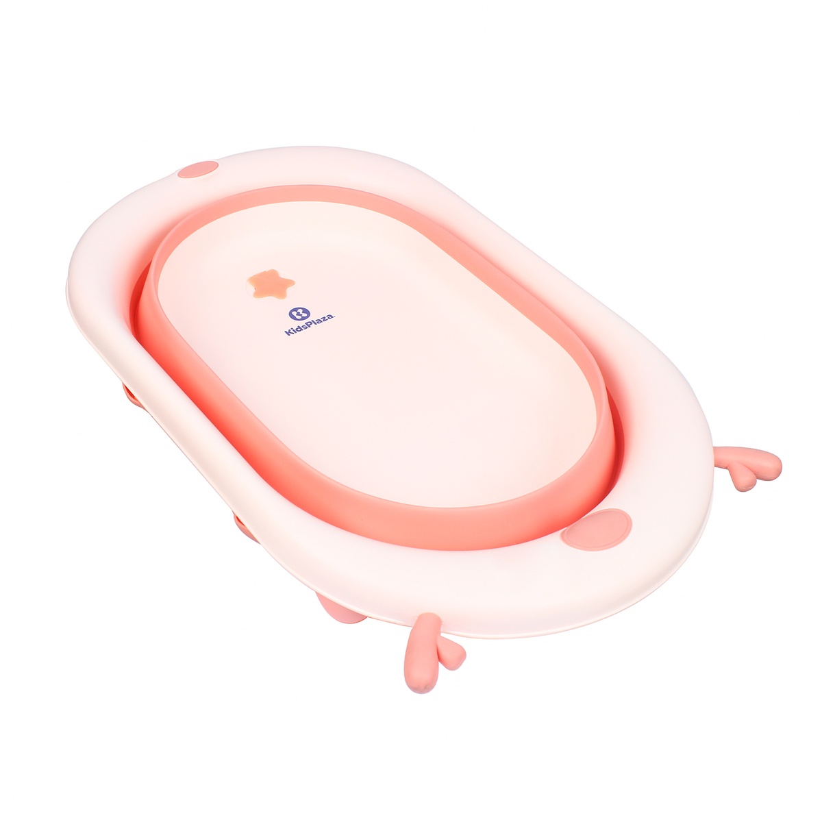 Chậu tắm cho bé Kidsplaza cảm biến gấp gọn 6009 (Hồng pastel) - mặt trái