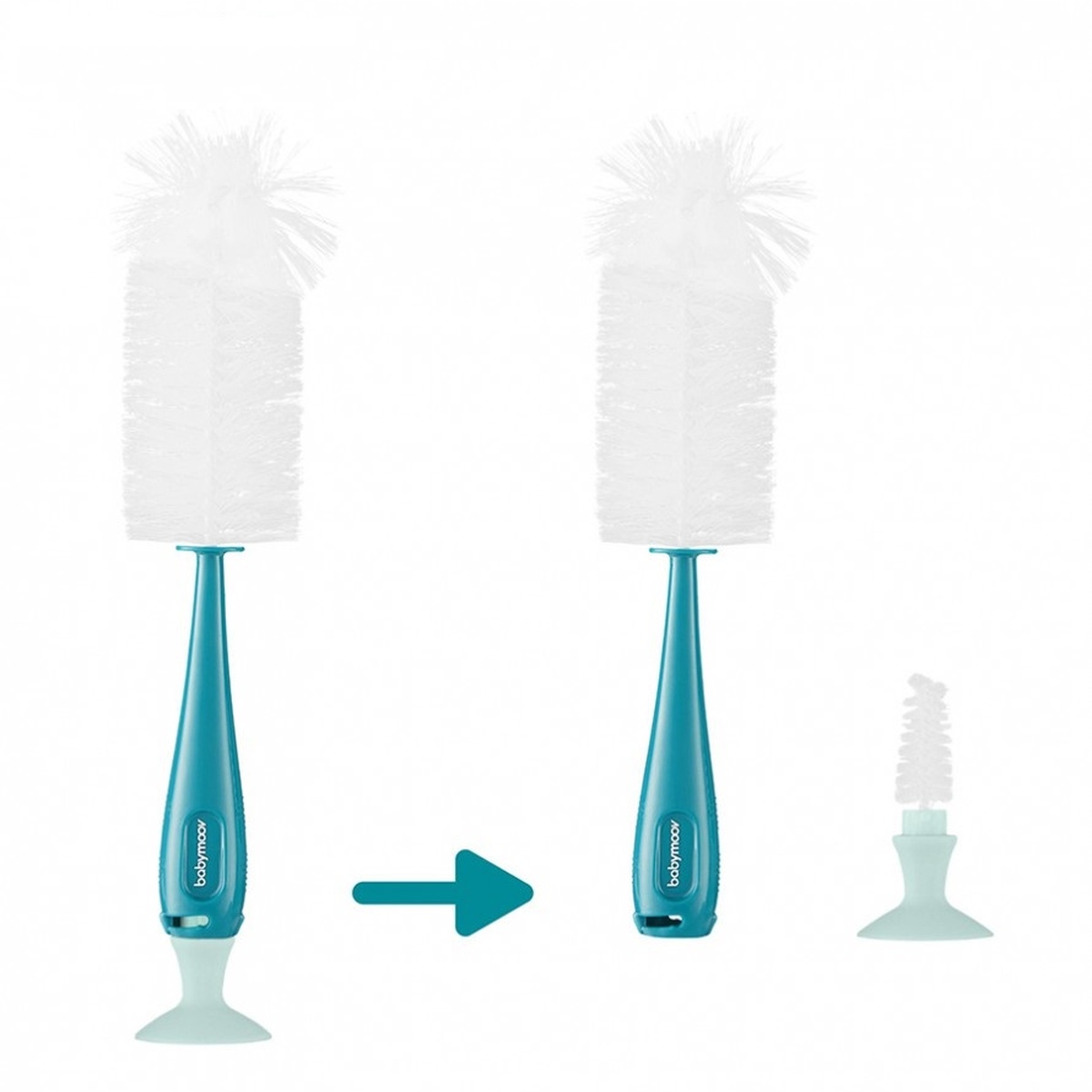 Chổi cọ bình sữa & núm ti Babymoov 16596 (Xanh Ngọc) - mặt trái