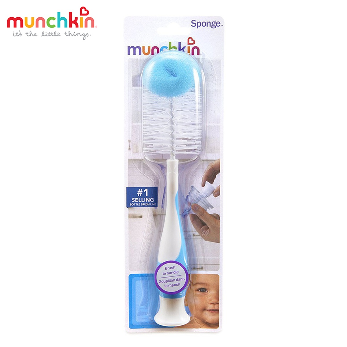 Cọ bình sữa có mút Munchkin (Màu ngẫu nhiên) - mặt phải