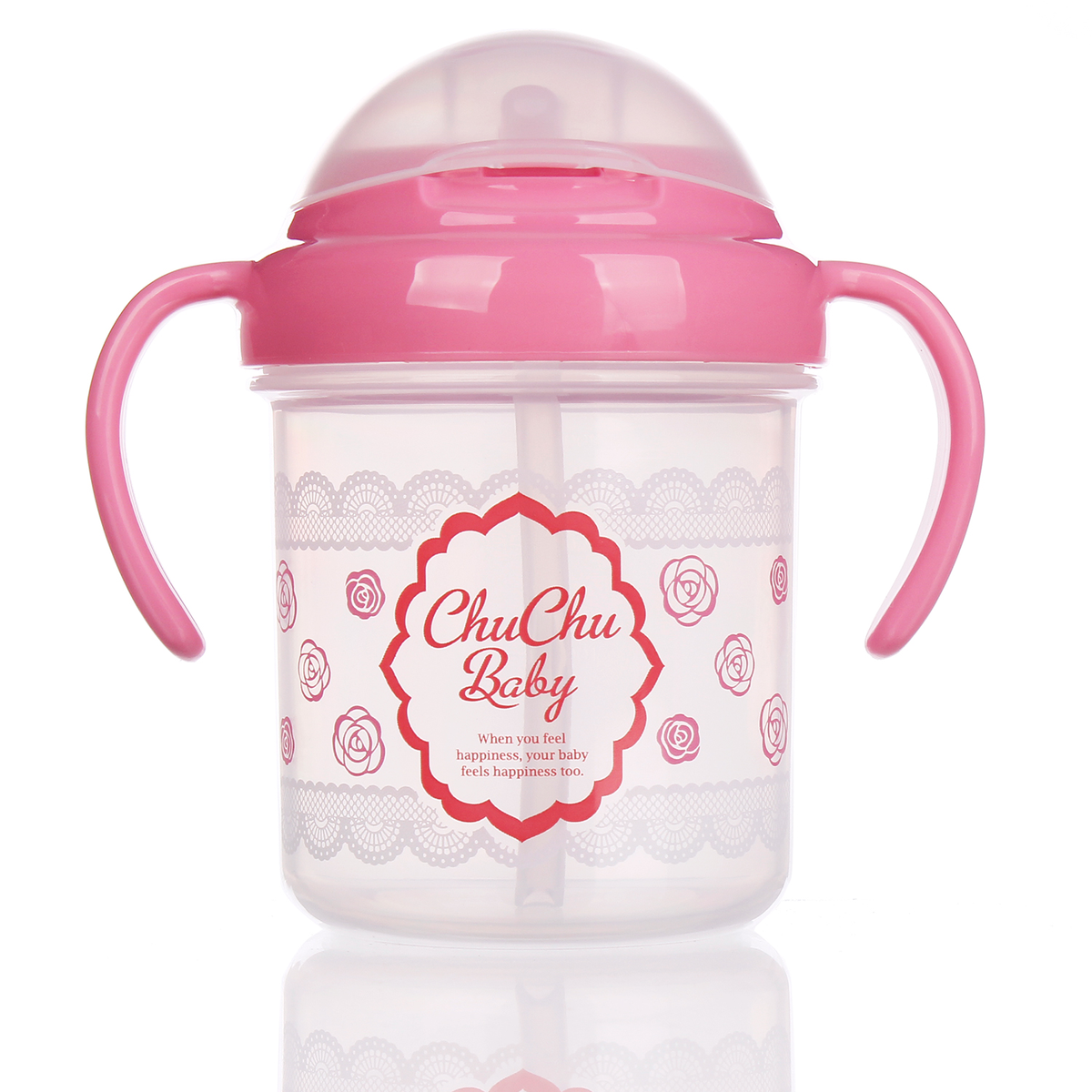Cốc tập uống nước có ống hút Chuchu 200ml (Màu ngẫu nhiên) - mặt phải