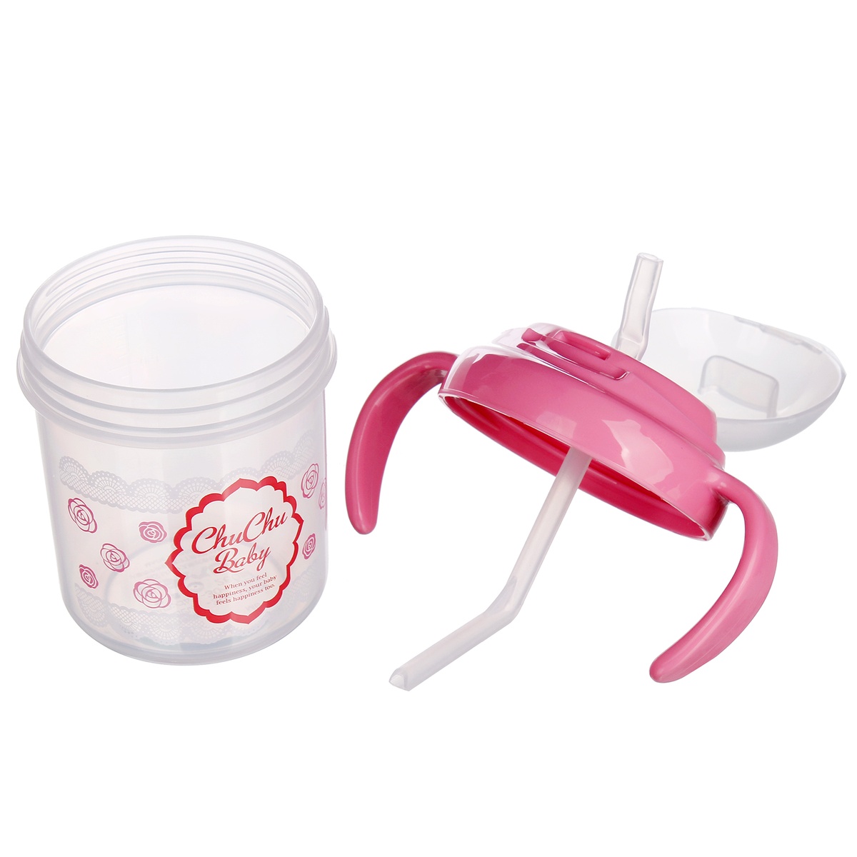Cốc tập uống nước có ống hút Chuchu 200ml (Màu ngẫu nhiên) - hình 7