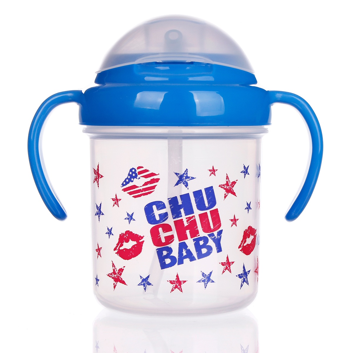 Cốc tập uống nước có ống hút Chuchu 200ml (Màu ngẫu nhiên) - góc nghiêng
