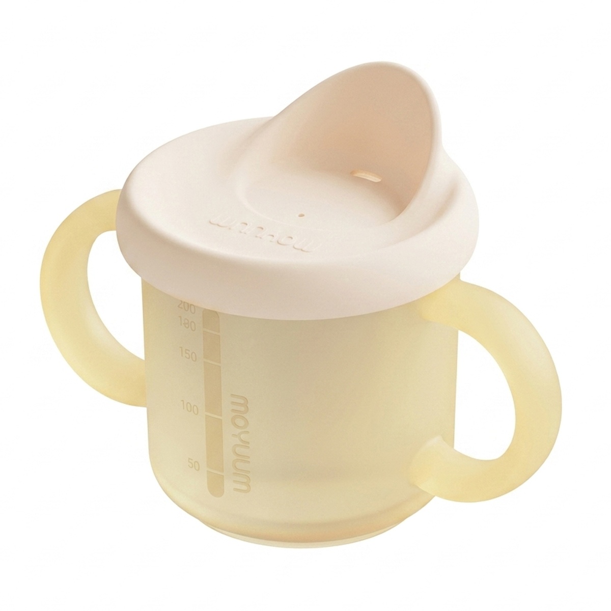 Cốc tập uống silicone Moyuum 3 giai đoạn (Vàng) - mặt phải