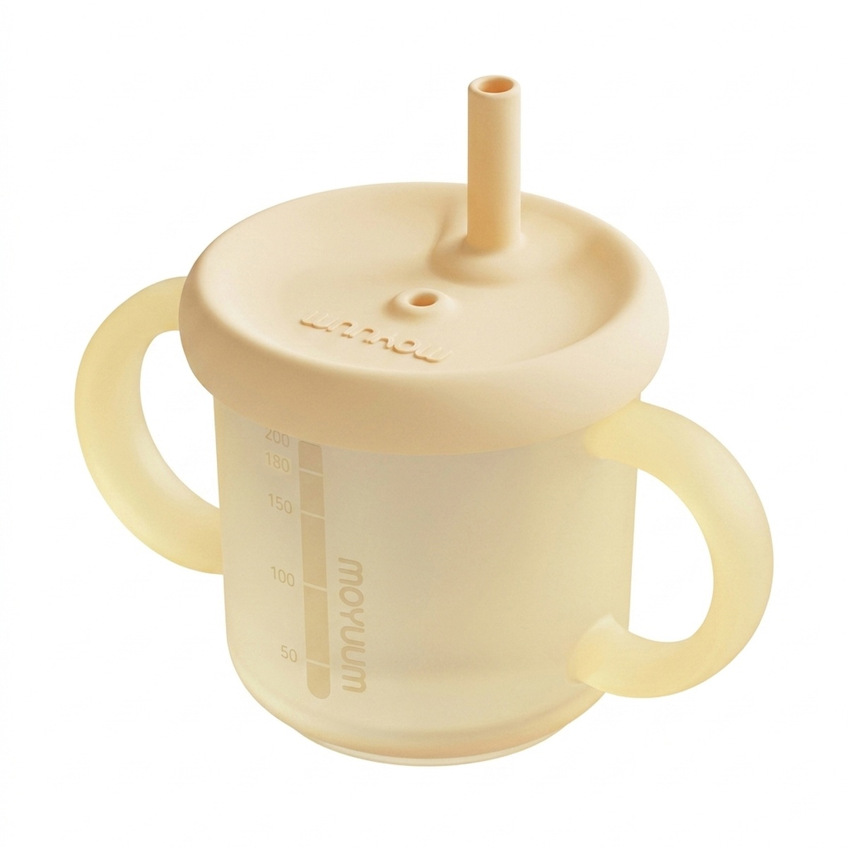 Cốc tập uống silicone Moyuum 3 giai đoạn (Vàng) - mặt trái