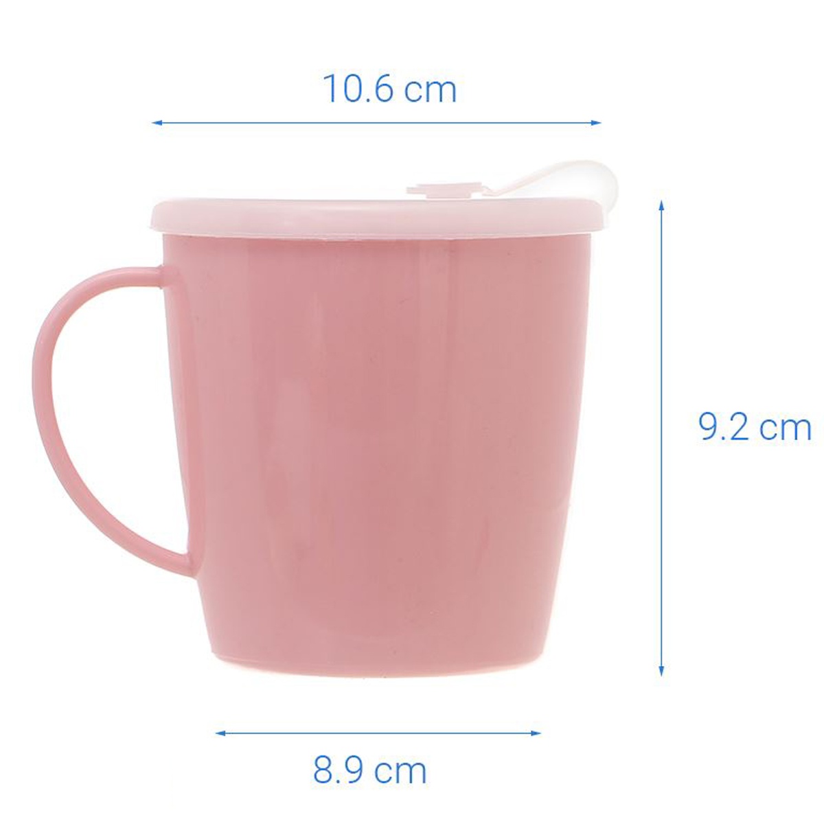  Cốc uống nước Konbini có lỗ cắm ống hút 300ml (Hồng) - mặt phải