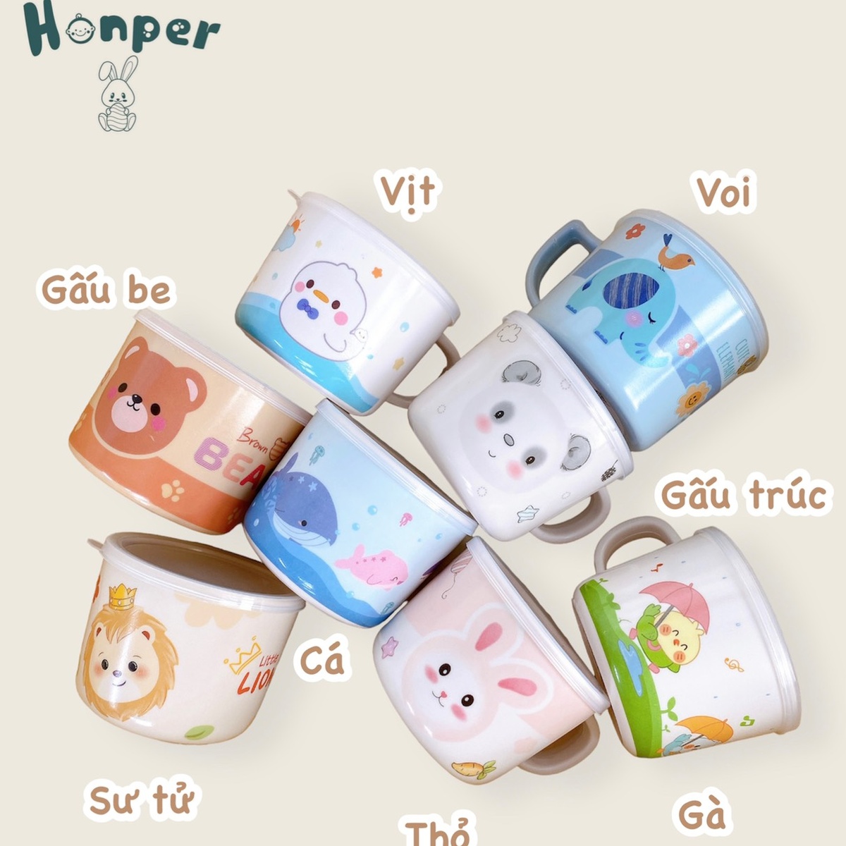 Cốc uống nước Honper HP2406 185ml (Mẫu ngẫu nhiên) - mặt trái