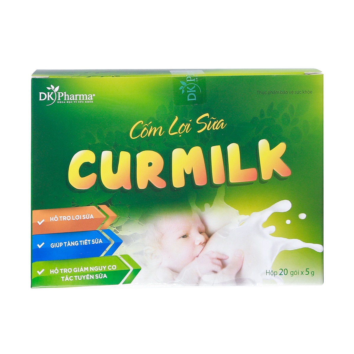 Cốm lợi sữa Curmilk 20 gói - mặt trái