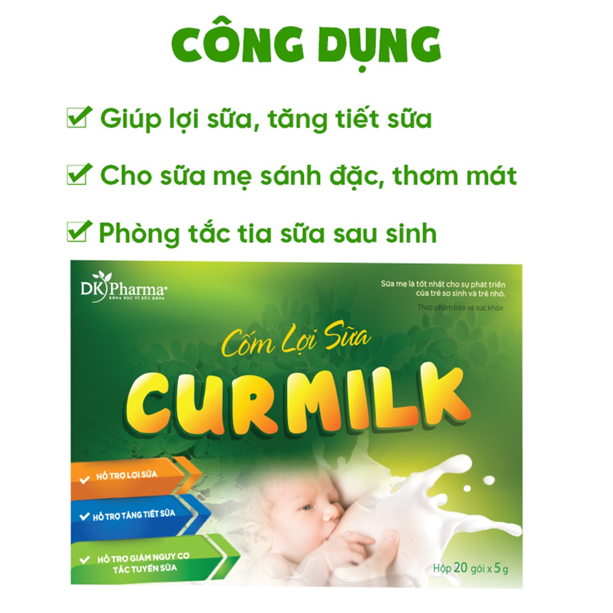 Cốm lợi sữa Curmilk 20 gói - hình 6