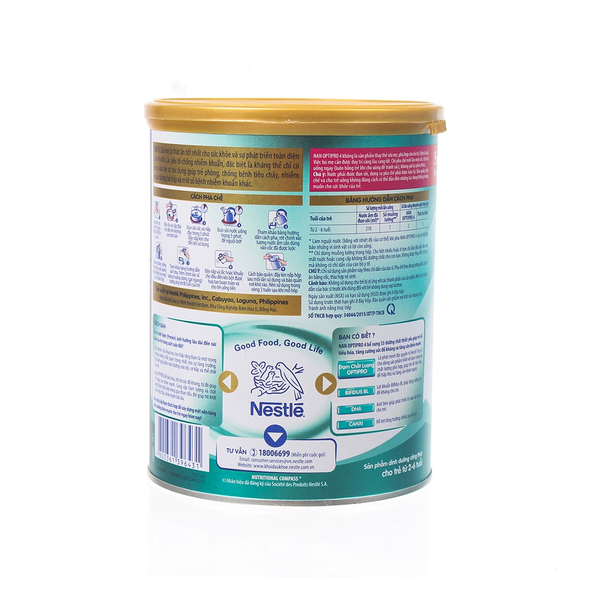 Sữa Nan Optipro 4 900g (2 - 6 tuổi) - góc nghiêng