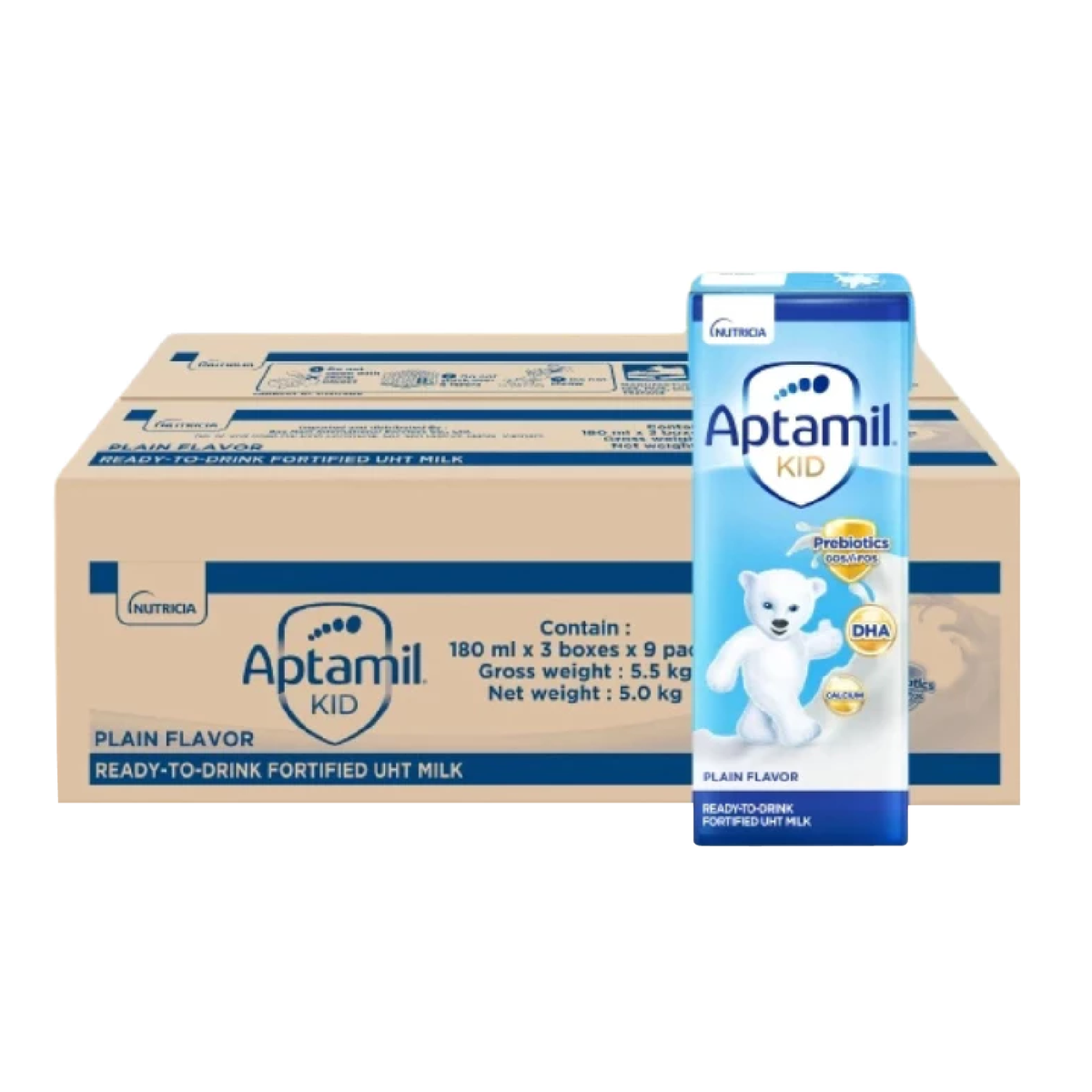 Combo 09 lốc sữa uống pha sẵn Aptamil Kid 3x180ml - mặt trái