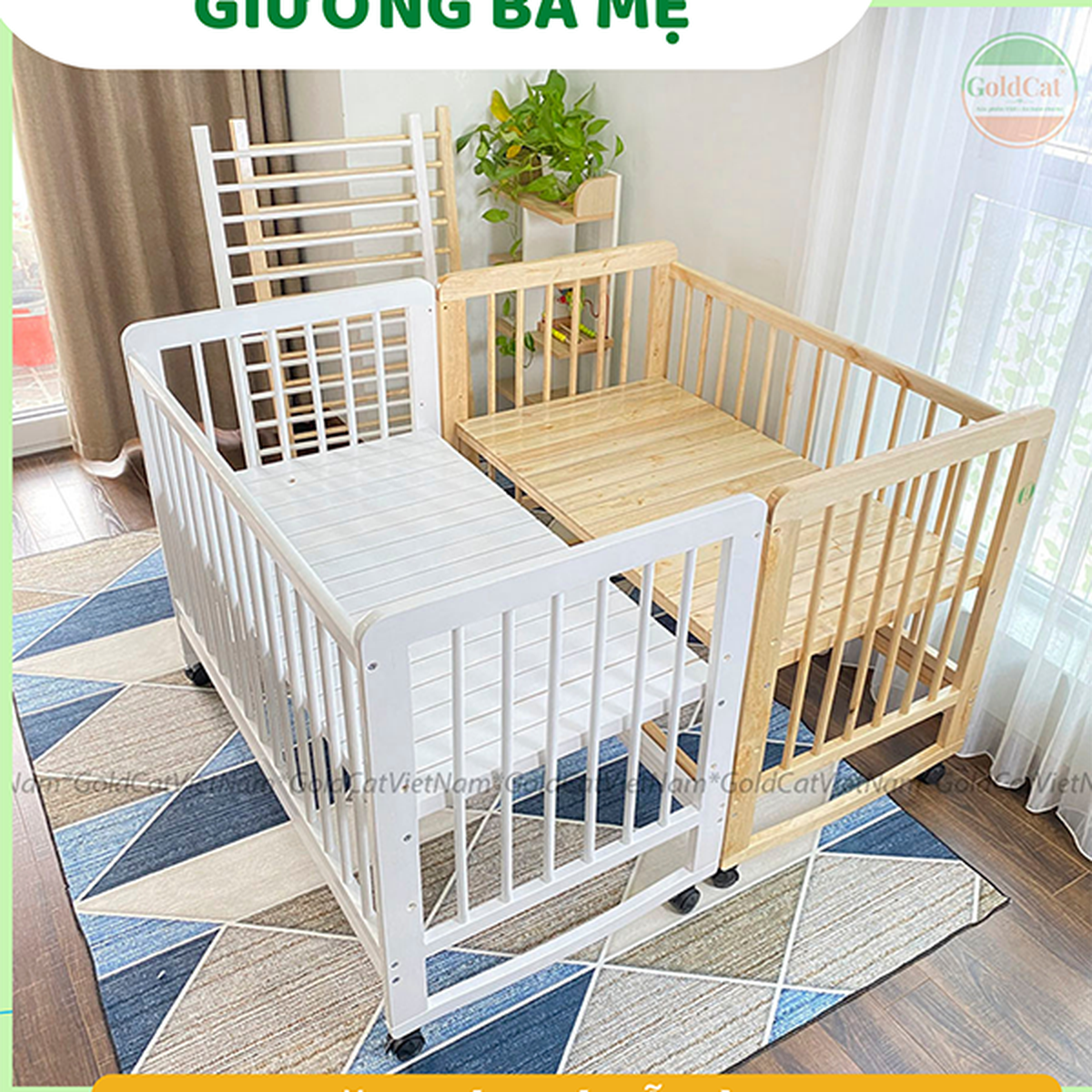 Nôi cũi GoldCat đa năng 4 in1 C4 (Trắng) - hình 23