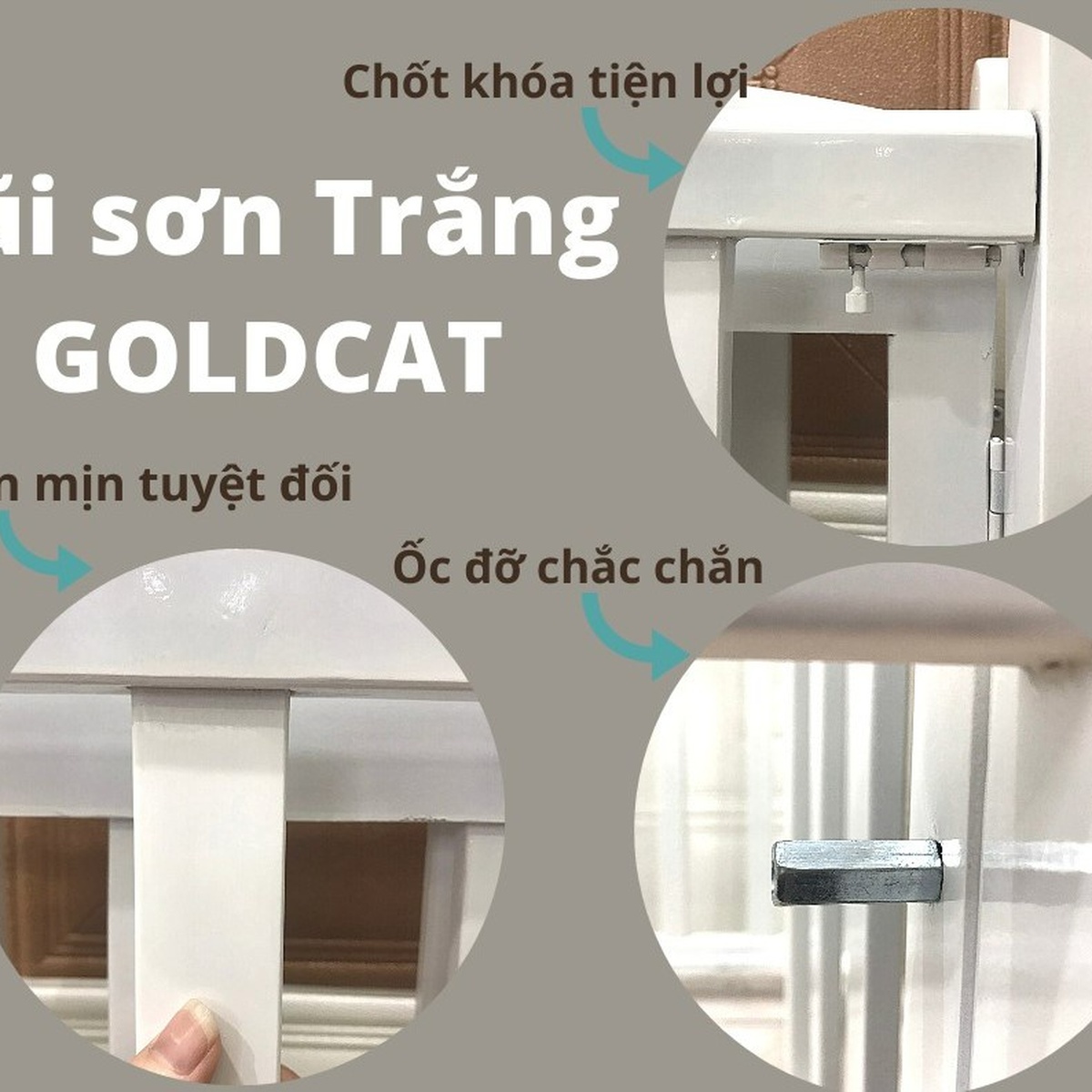 Nôi cũi GoldCat đa năng 4 in1 C4 (Trắng) - mặt sau