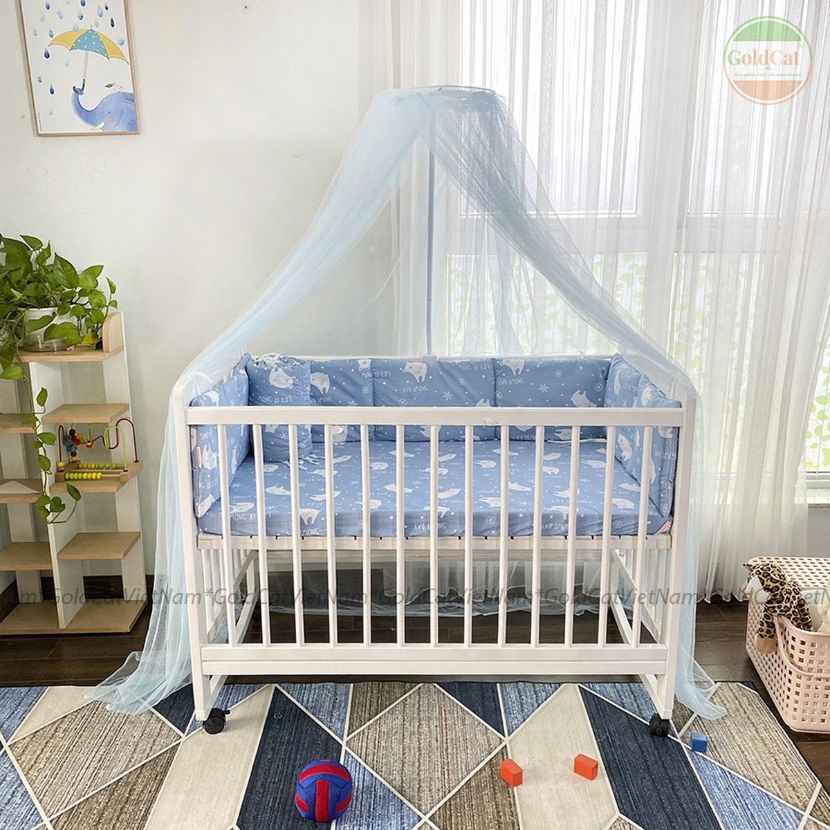Nôi cũi GoldCat đa năng 4 in1 C4 (Trắng) - hình 10