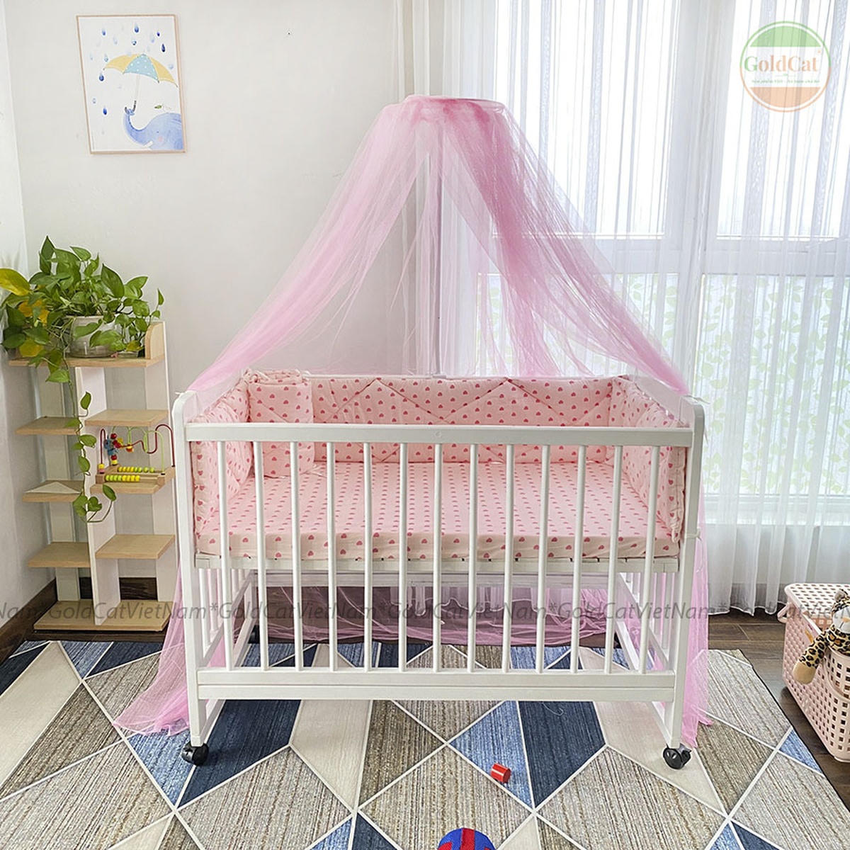 Nôi cũi GoldCat đa năng 4 in1 C4 (Trắng) - hình 11
