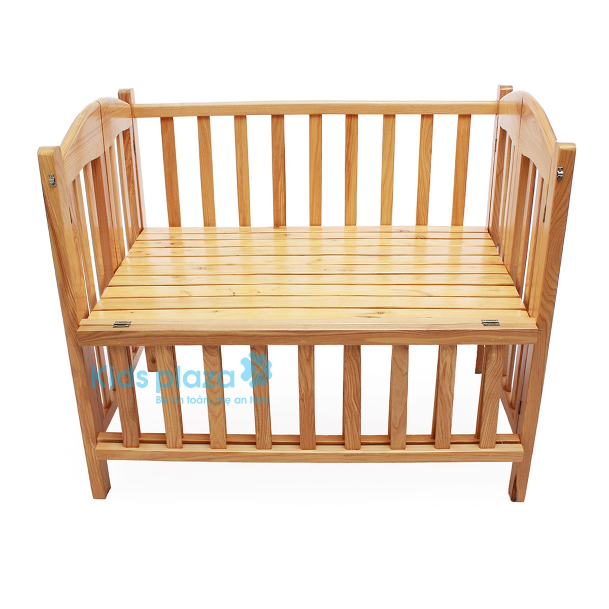 Giường cũi trẻ em 2 trong 1 gỗ sồi Mỹ - mặt sau
