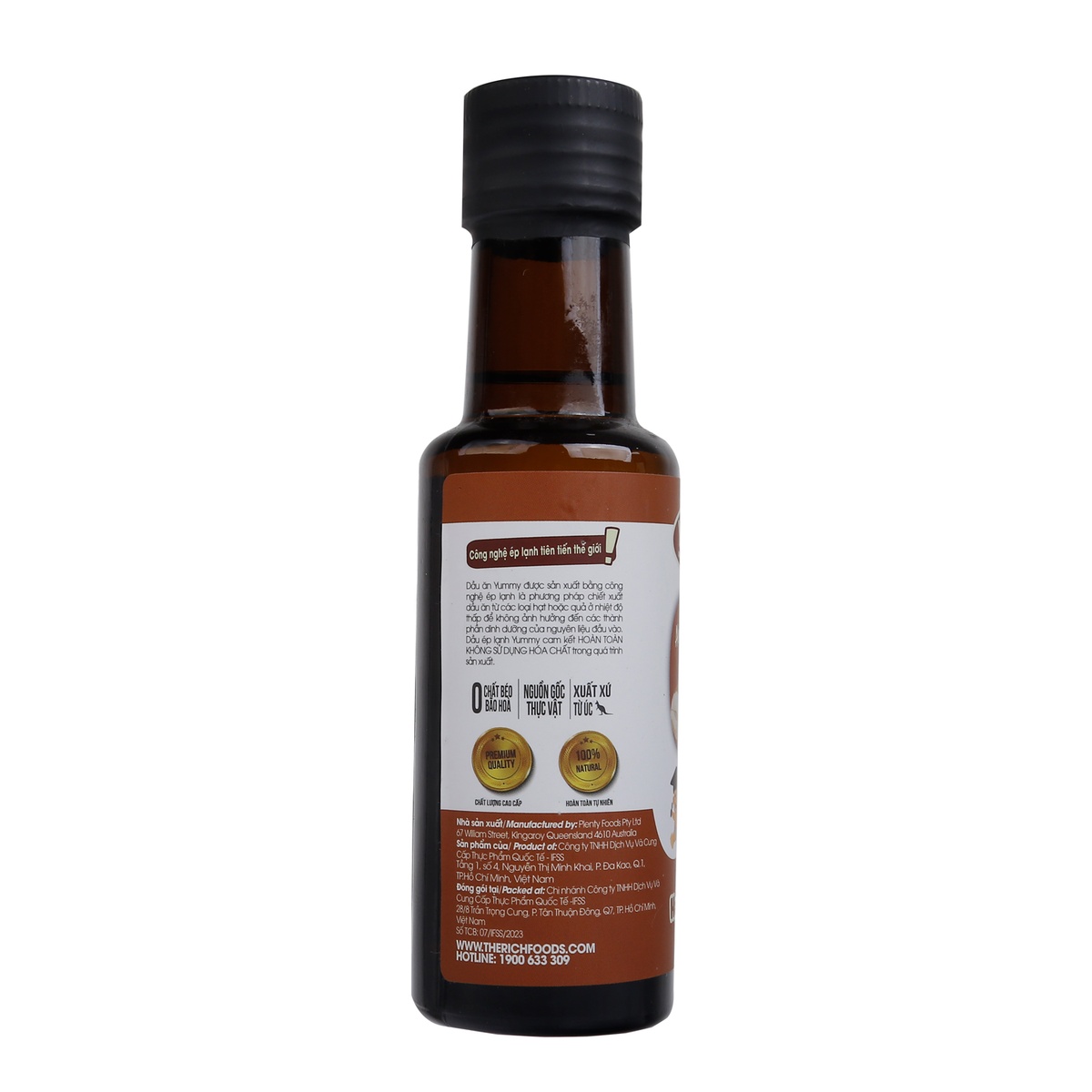 Dầu hạnh nhân ép lạnh TRF 110ml - mặt trái
