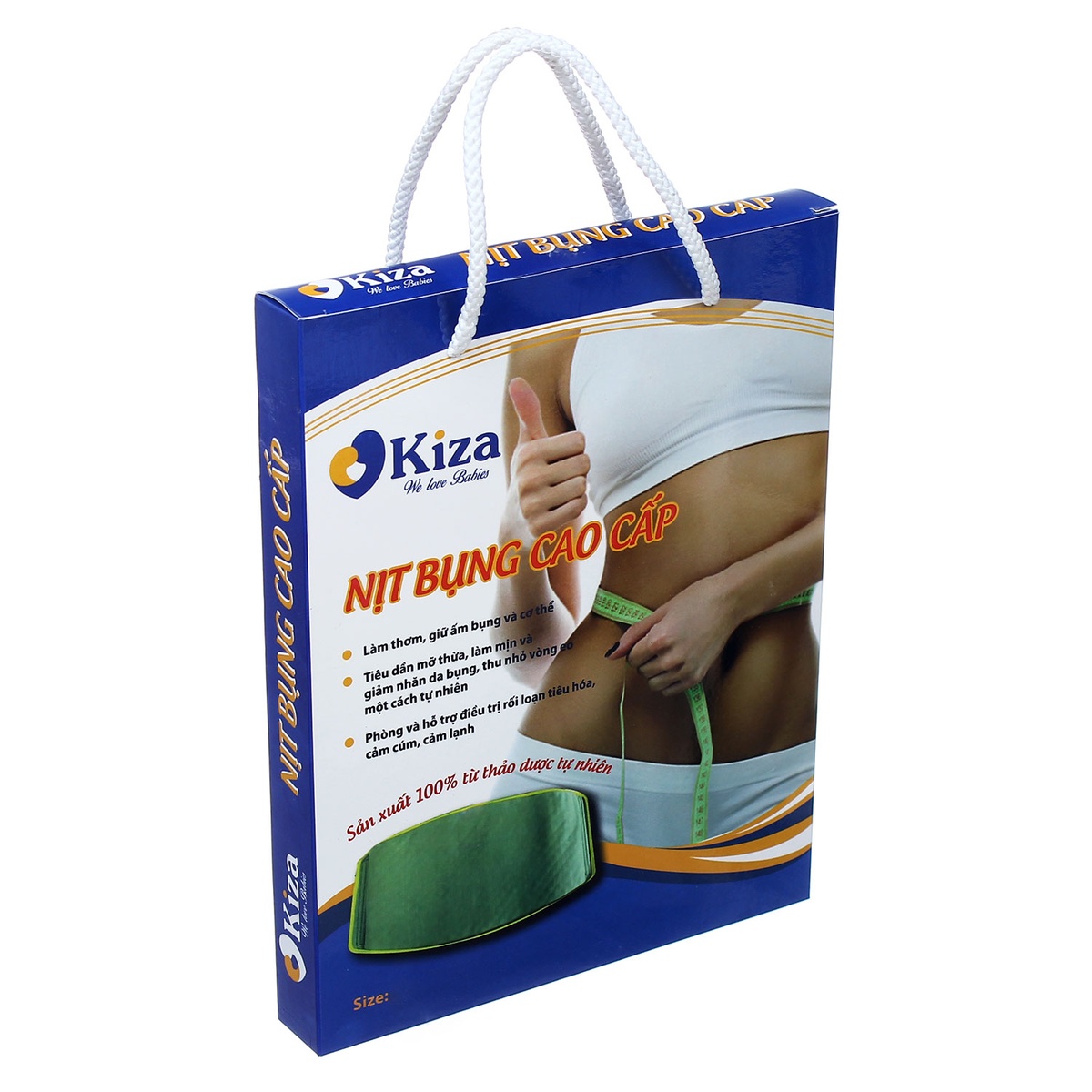 Đai nịt bụng hương quế cao cấp Kiza  - mặt trái