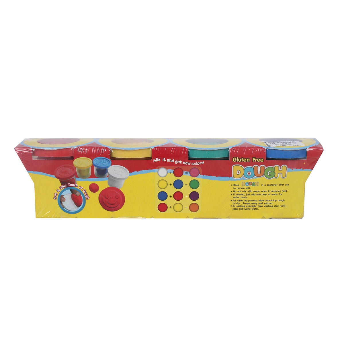 Đồ chơi đất nặn Kiddy Clay hình bánh kem DOUGH 4 màu 400g DO-400-4  - mặt sau