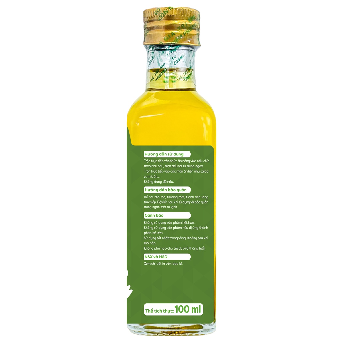 Dầu ăn dặm Oliu Anpaso 100ml - mặt phải