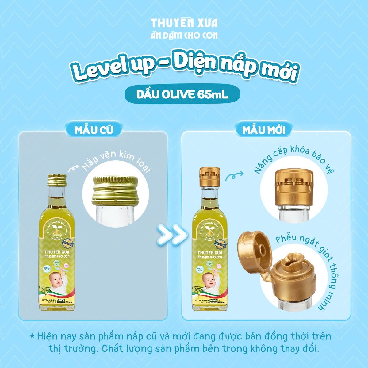 Dầu ăn dặm Olive Thuyền Xưa cho bé 65ml (6M+)  - mặt phải