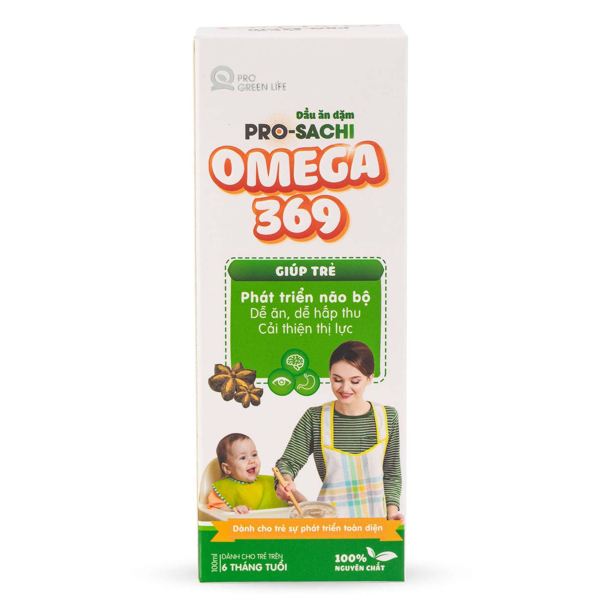Dầu ăn dặm Pro-Sachi Omega 3.6.9 100ml - mặt trái