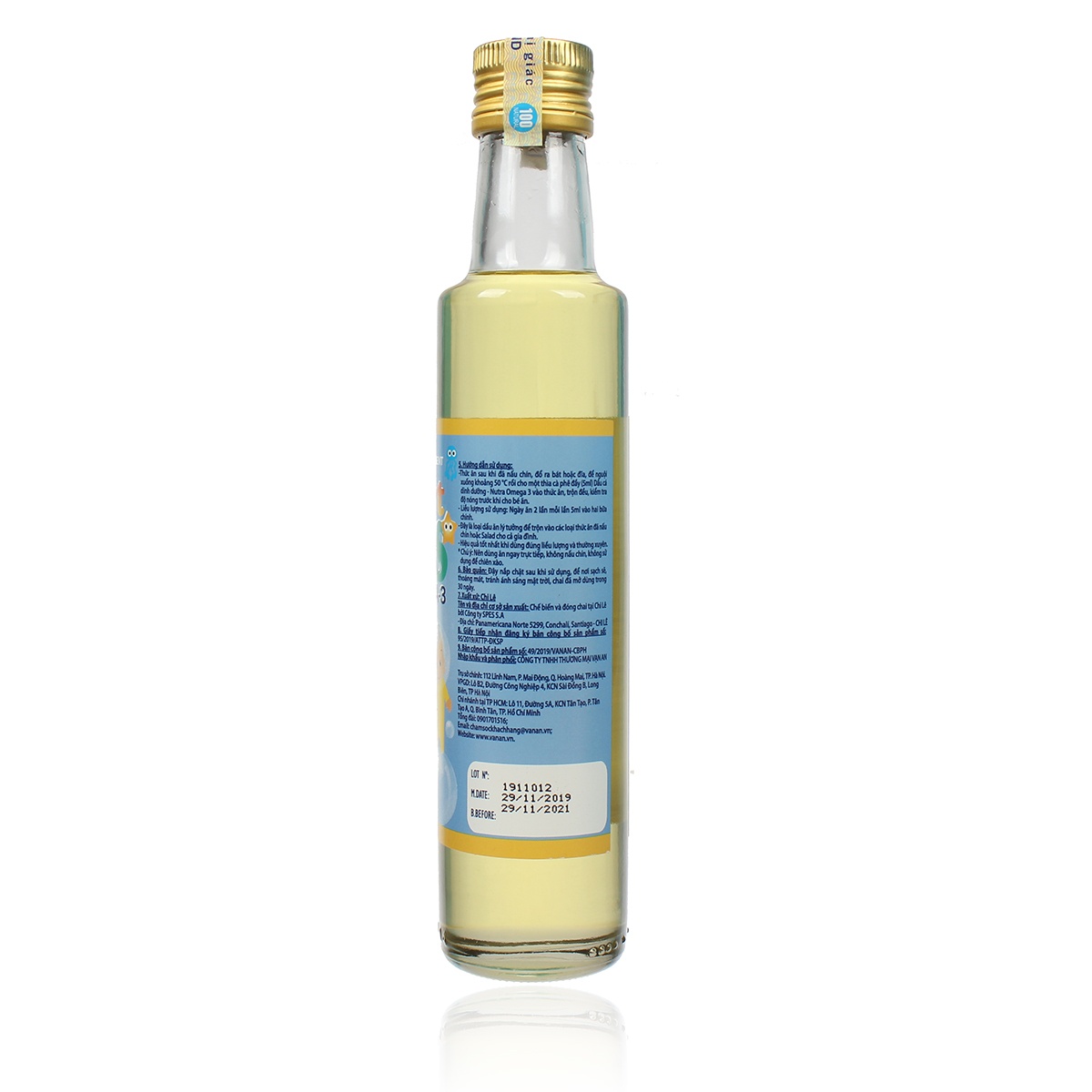 Dầu ăn dinh dưỡng cá hồi Smart Kids Omega-3 250ml - mặt sau