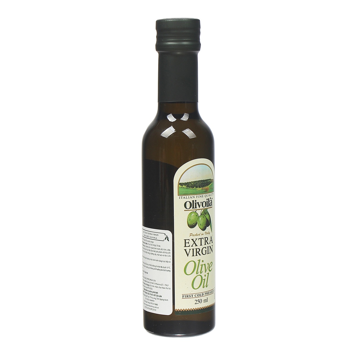 Dầu ăn olive Extra Virgin Olivoila 250ml  - mặt trái