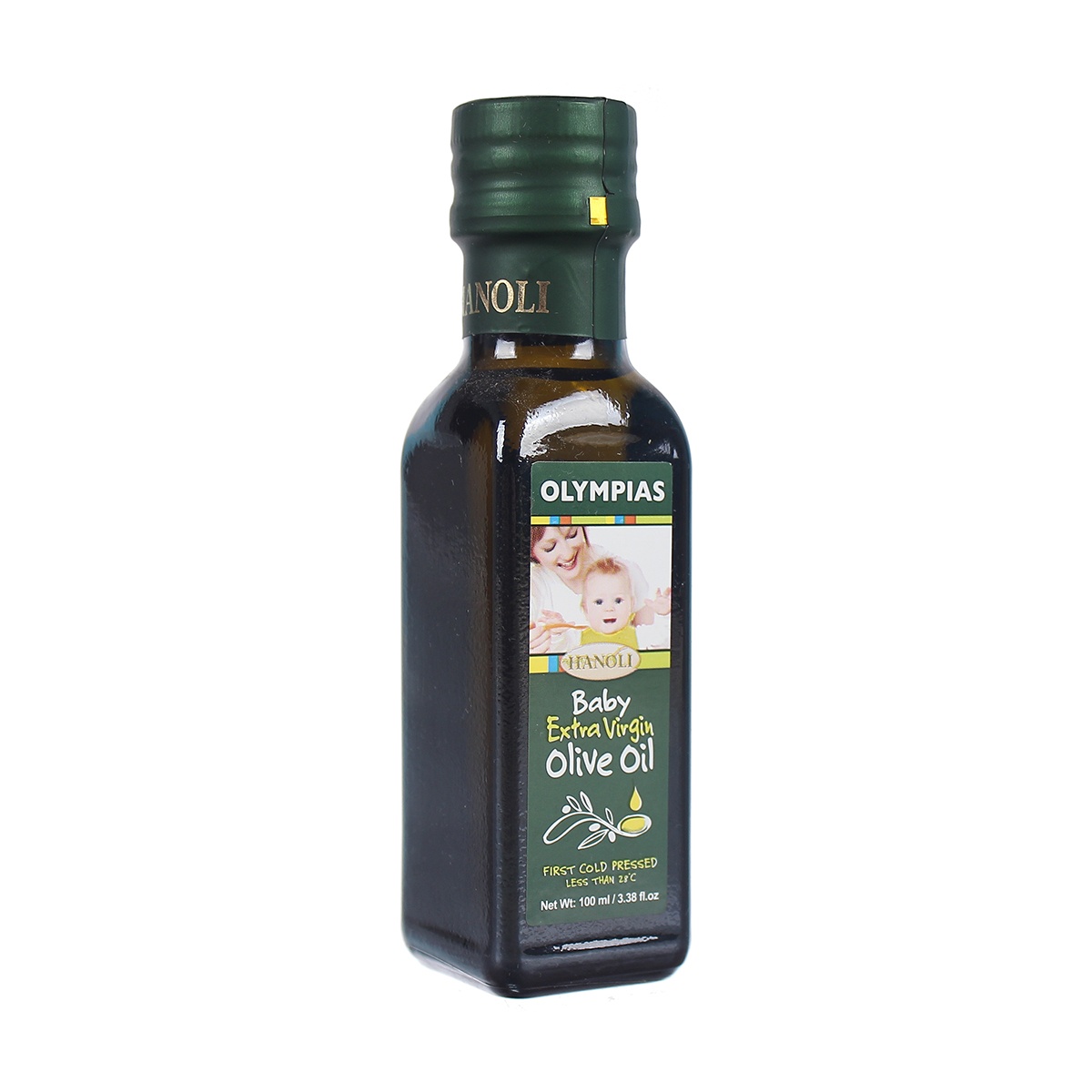 Dầu ăn Olive Olympias 100ml - mặt trái