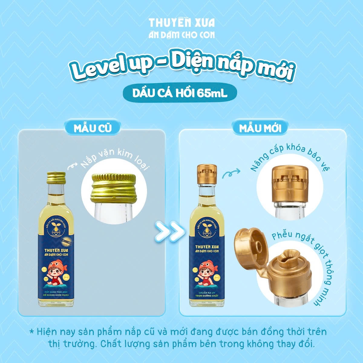 Dầu cá hồi Thuyền Xưa nguyên chất 65ml cho bé trên 6 tháng tuổi - mặt trái