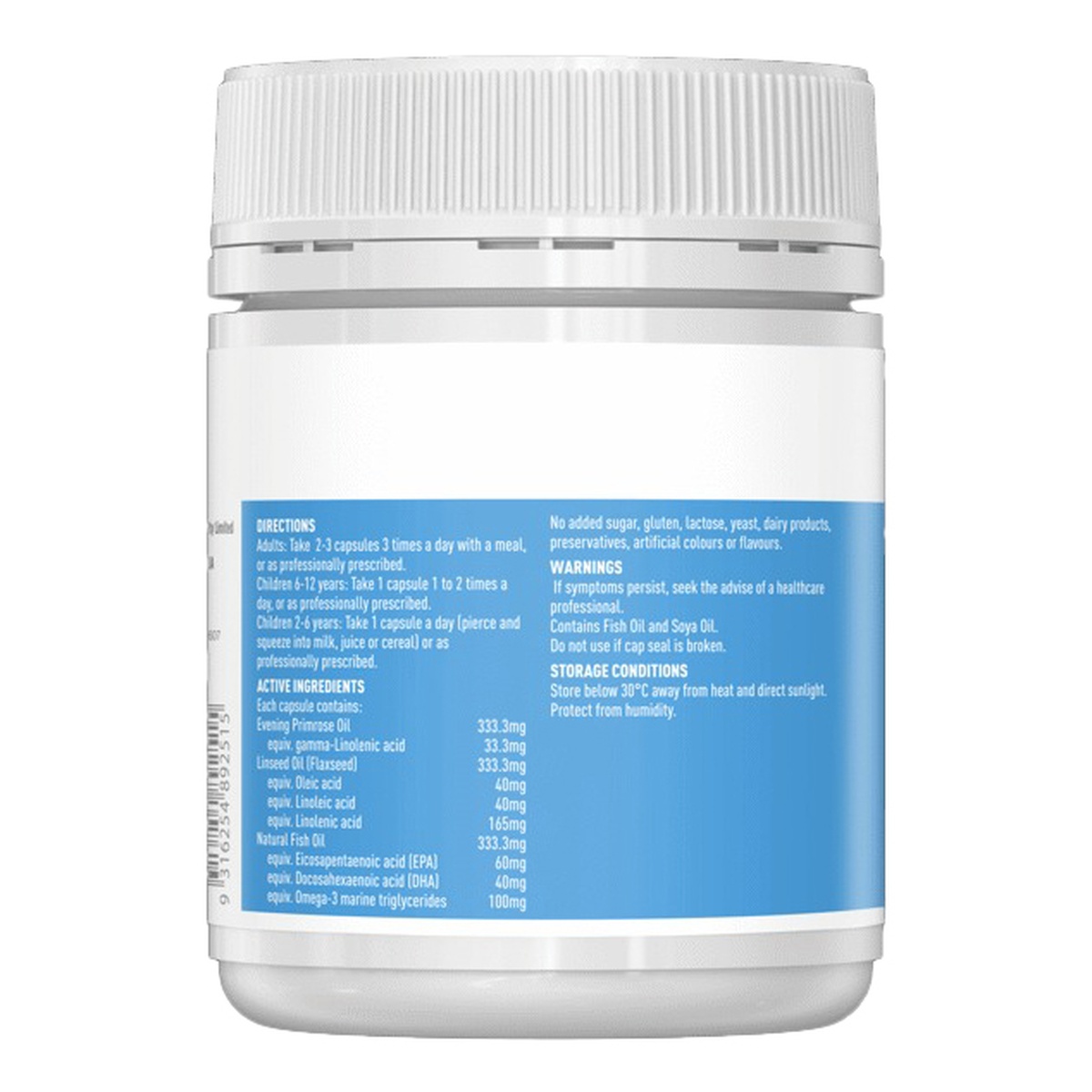 Dầu cá Omega 3-6-9 Healthy Care Ultimate 2y+ - mặt trái