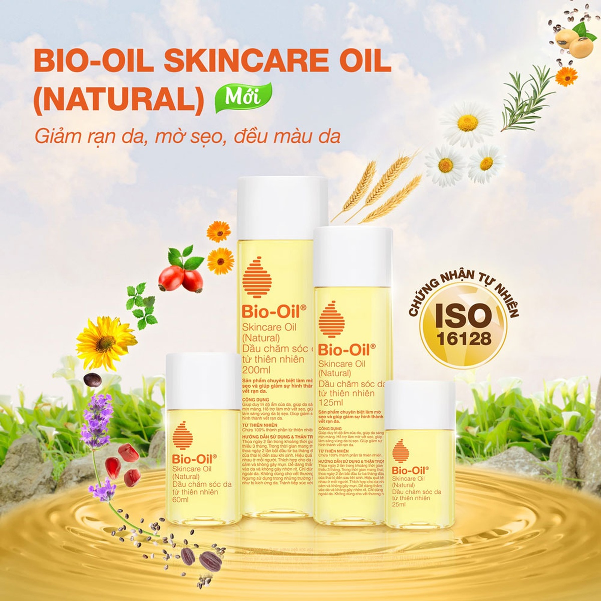 Dầu chống rạn Bio Oil Natural 60ml - góc nghiêng