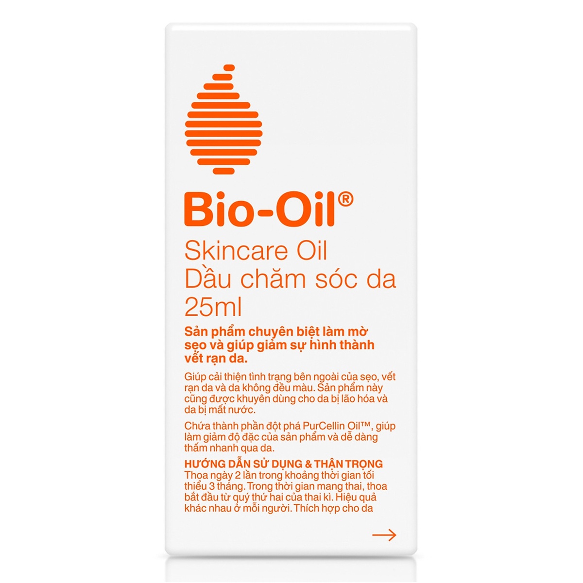 Dầu chống rạn da, mờ sẹo Bio Oil 25ml - mặt sau