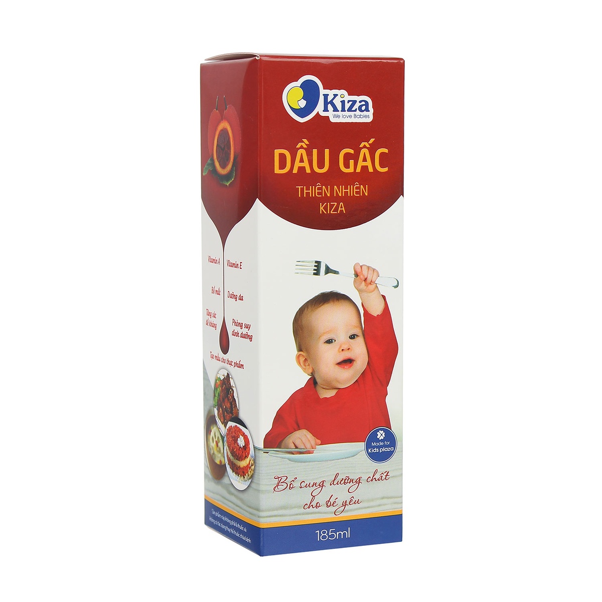 Dầu gấc Kiza - mặt sau