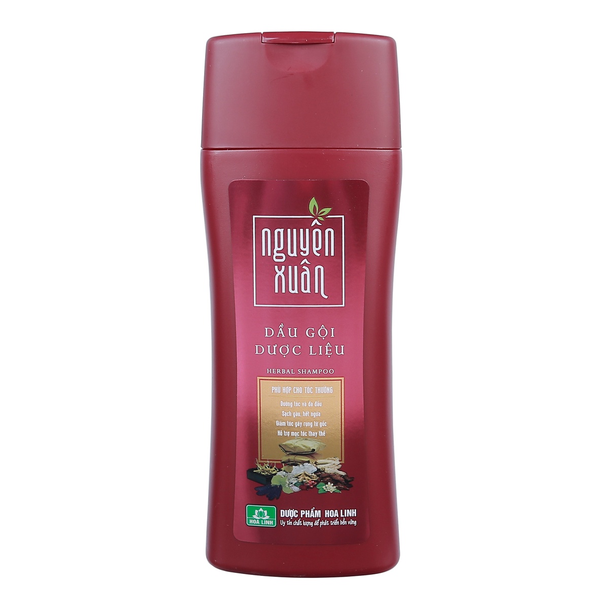 Dầu gội dược liệu Nguyên Xuân màu đỏ 200ml - góc nghiêng