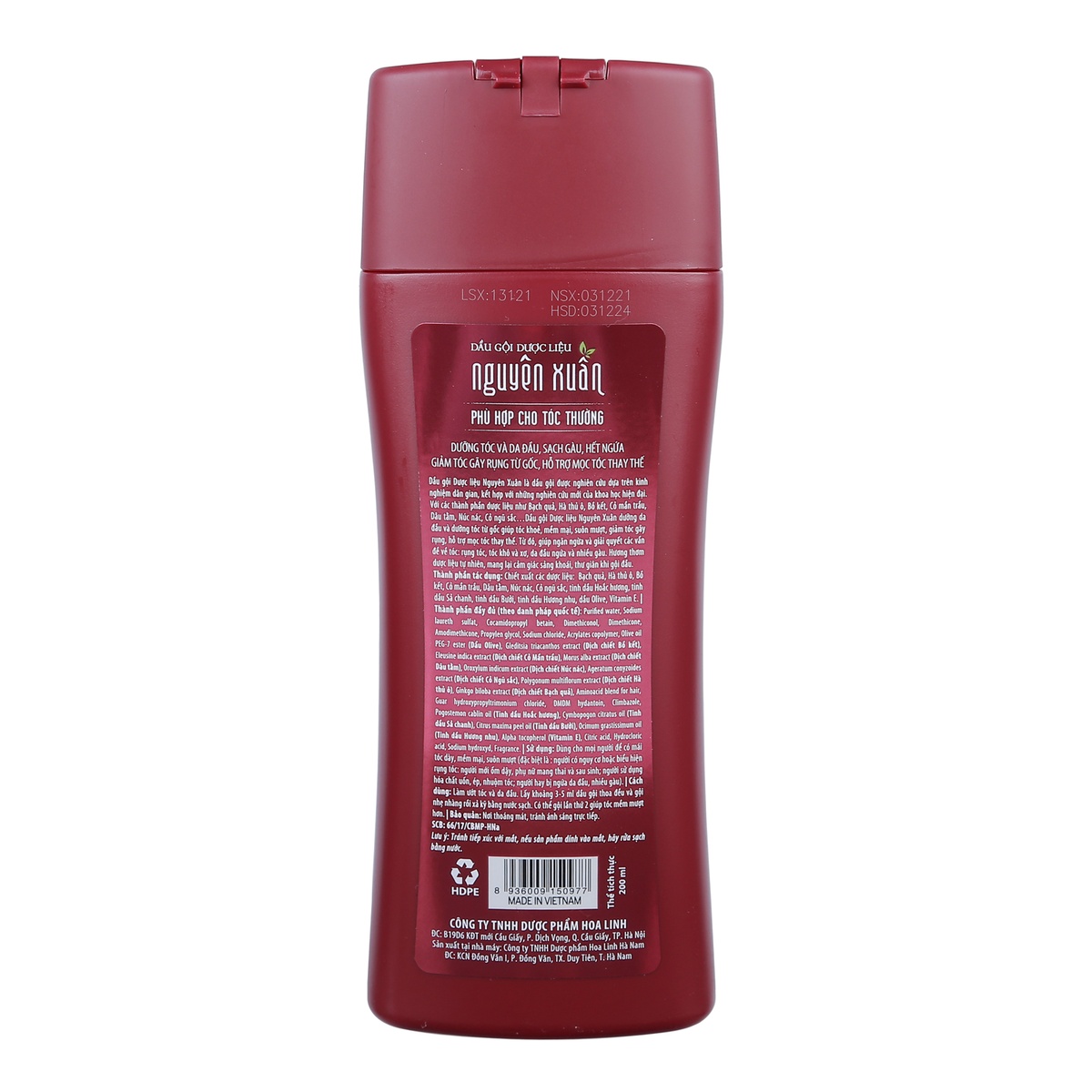 Dầu gội dược liệu Nguyên Xuân màu đỏ 200ml - hình 7