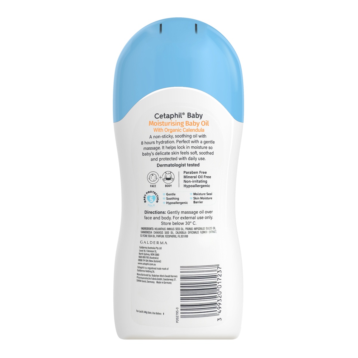 Dầu massage hoa cúc Cetaphil 200ml - mặt trái