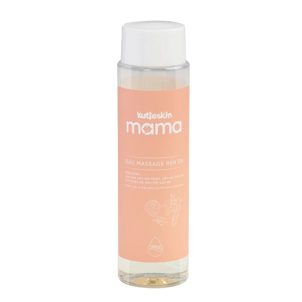 Dầu massage rạn da Kutieskin Mama 125ml - mặt trái