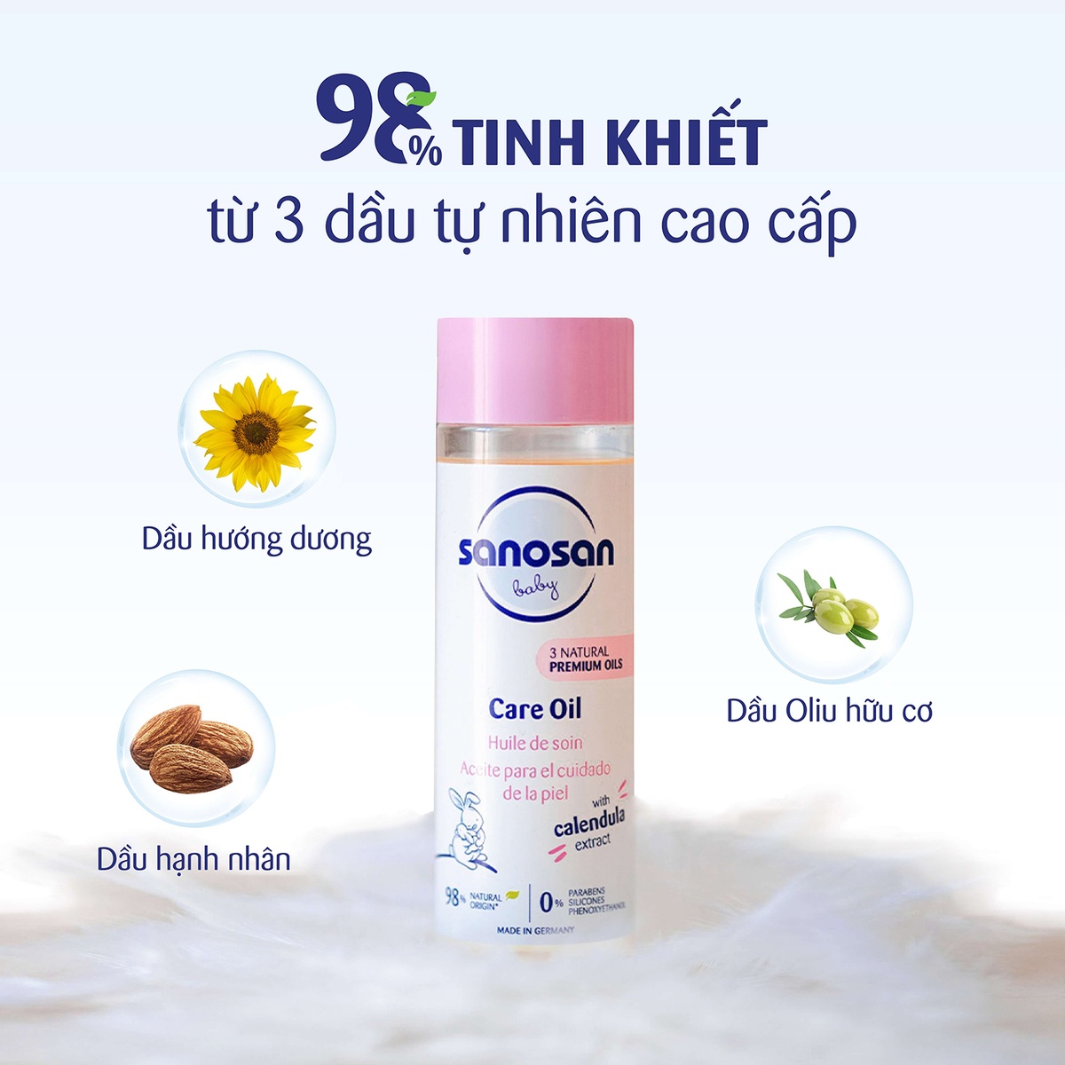 Dầu massage Sanosan Baby Care Oil 200ml - hình 8