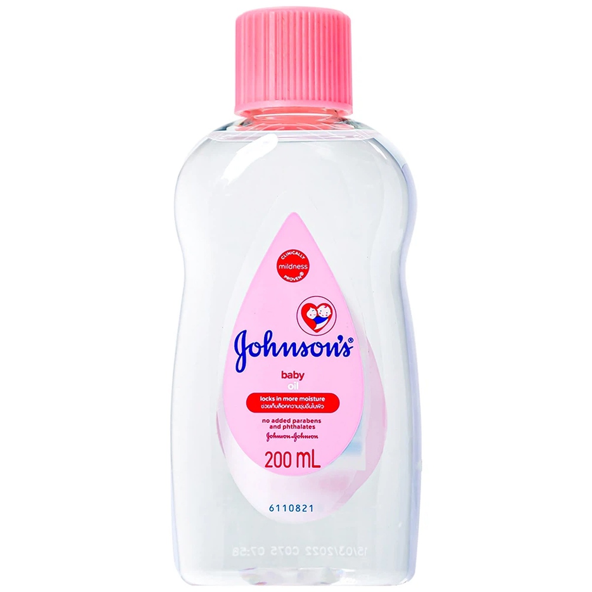 Dầu Massage và dưỡng ẩm Johnsons baby oil cho bé 0M+ (200ml)  - mặt phải